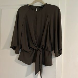 TOPSHOP olive green blouse